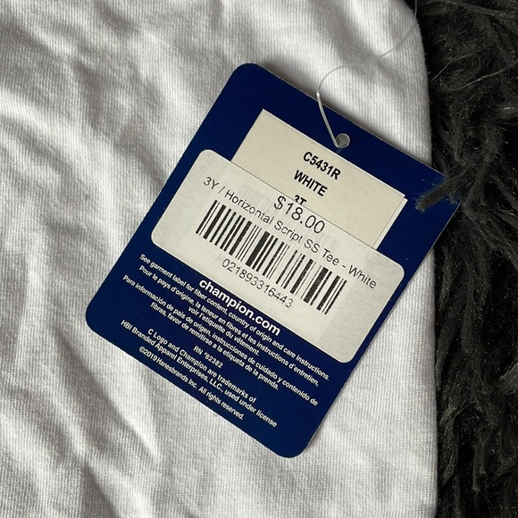 3/$20! NWT CHAMPION WHITE S/S T-SHIRT 3T - toddler boy or girl - Picture 2 of 4